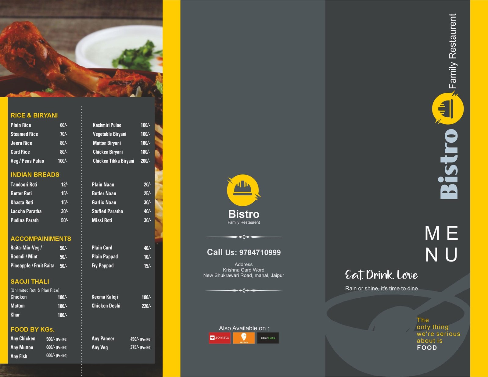 Luxury Restaurant Menu Card Design