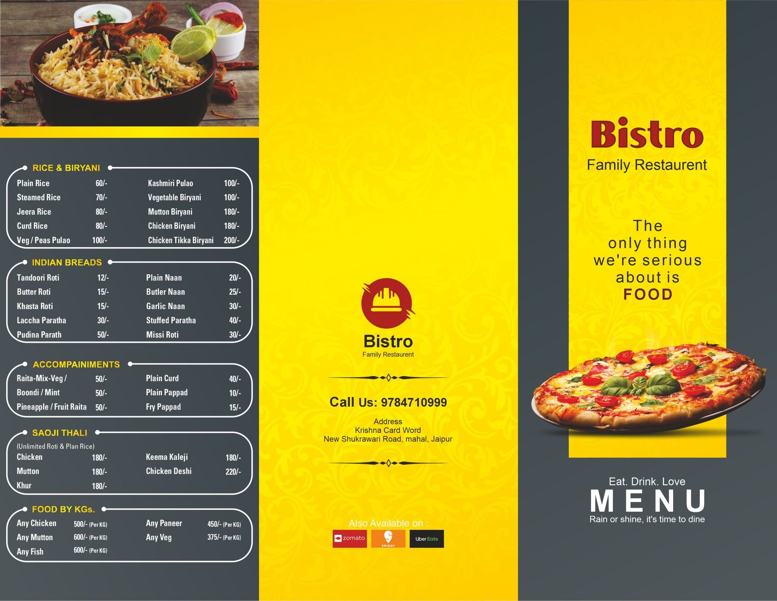 Luxury Restaurant Menu Card Design