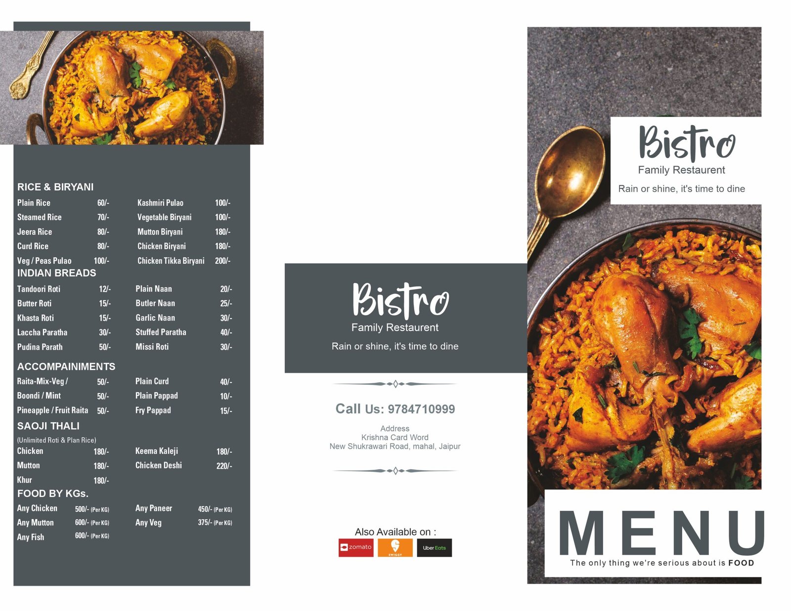 Luxury Restaurant Menu Card Design